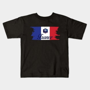 France Flag with Logo Kids T-Shirt